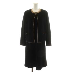 近年モデル ガンチーニ セットアップ 上下 カーディガン ワンピース ひざ丈 半袖  ブラック