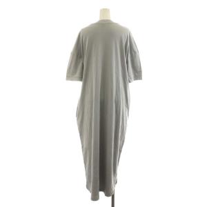 humoresque relax dress ワンピース ミモレ ロング 半袖 コットン 38 M 水色 ライトブルー