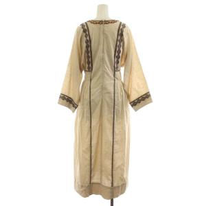 ISABEL MARANT ETOILE 78-06-83-06014 ワンピース ミモレ ロング 長袖 刺繍 コットン 36 ベージュ