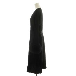 GRACE CONTINENTAL 19AW ノーカラーコート ロング丈 フォックスファー 36 S 黒 ブラック 2196