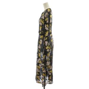 GRACE CONTINENTAL 19AW ワンピース ミモレ ロング 花柄 総レース スパンコール 38 M 黒 ブラック