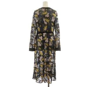 GRACE CONTINENTAL 19AW ワンピース ミモレ ロング 花柄 総レース スパンコール 38 M 黒 ブラック