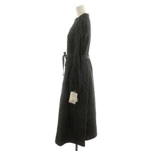 CELFORD 22SS デニムキルティングワンピース ミモレ ロング 長袖 38 M 黒 ブラック CWF0221010