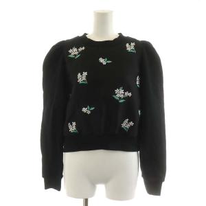 Chesty 21SS デイジー刺繍スウェットセットアップ 上下 トレーナー フレアスカート ミモレ ロング 花柄 1 S 黒 ブラック