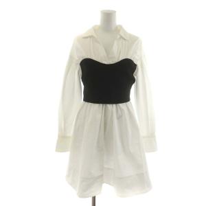 22SS ビスチェドッキングチュニック 長袖 F 白 ホワイト 黒 ブラック CWFB221091