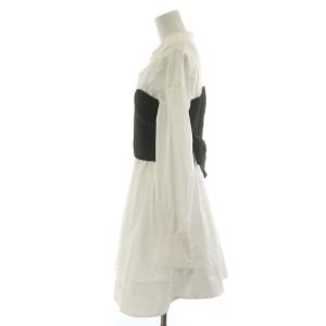 CELFORD 22SS ビスチェドッキングチュニック 長袖 F 白 ホワイト 黒 ブラック CWFB221091