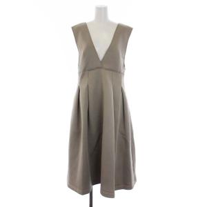 21AW タックフレアジャンパースカート ロングワンピース 38 M ベージュ CWCO214103