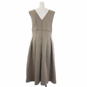 CELFORD 21AW タックフレアジャンパースカート ロングワンピース 38 M ベージュ CWCO214103