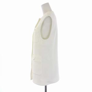 ANAYI 22SS エアロラッセルポケットジレ ベスト ジャケット パールボタン 34 XS 白 ホワイト 102217-10-280-01-340
