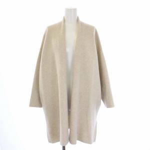 21AW ウールカシミヤスムースカーディガン ロング トッパー 34 XS ベージュ 102128-16-170-11-340