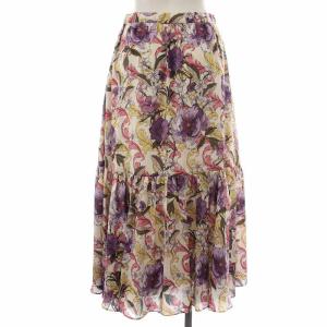 GRACE CONTINENTAL フラワープリントティアードスカート フレアスカート ロング 花柄 36 S マルチカラー 0122121075