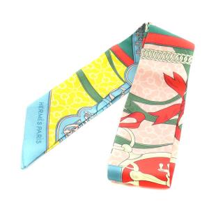 ツイリー La Promenade du Matin 朝の散歩 スカーフ シルク 絹 マルチカラー ピンク 水色 ライトブルー