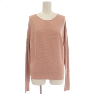 カットソー リブニット ストレッチ 長袖 F ピンク