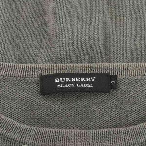 BURBERRY BLACK LABEL ニット セーター 長袖 コットン ユニオンジャック 3 L グレー 赤 レッド BMT63-252-05