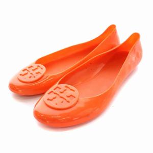 ラバー フラットシューズ ロゴ オレンジ