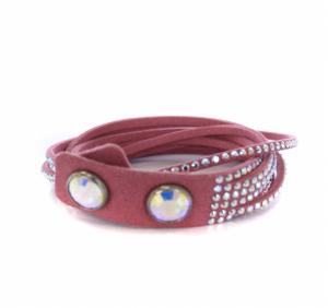 SWAROVSKI ブレスレット バングル ダブルラップ 2重巻タイプ(8連) クリスタル ピンク