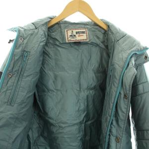 HYSTERIC GLAMOUR プリマロフトジャケット 中綿ジャケット アウター フード ジップアップ ロゴワッペン ウール混 M 水色 ライトブルー