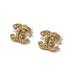 10C ココマーク チェーン柄 ピアス ゴールドカラー