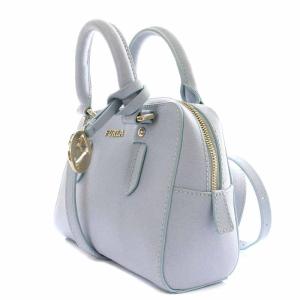FURLA エレナ ELENA ハンドバッグ ショルダーバッグ 2way ミニ レザー ロゴチャーム付き 水色 ライトブルー