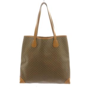 GUCCI オールドグッチ トートバッグ マイクロGG シェリーライン コーティングキャンバス レザー ブラウン