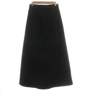 MOTHER 22AW THE CIRCLE MAXI FRAY SKIRT デニムスカート フレアスカート マキシ ロング 25 S 黒