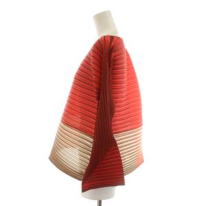 PLEATS PLEASE ISSEY MIYAKE イッセイミヤケ 21AW シャツ ブラウス 長袖 プルオーバー プリーツ 3 オレンジ レッド