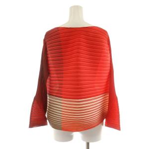 PLEATS PLEASE ISSEY MIYAKE イッセイミヤケ 21AW シャツ ブラウス 長袖 プルオーバー プリーツ 3 オレンジ レッド
