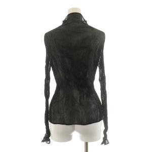 12AW カットソー 長袖 ハイネック プリーツ 2 M 黒 ブラック IM23FJ410 