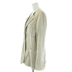 Max Mara テーラードジャケット リネン シングル 背抜き 38 S ベージュ
