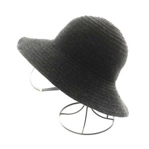 HELEN KAMINSKI クロッシェハット 帽子 ウール カシミヤ混 ダークグレー