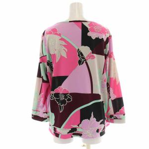 LEONARD SPORT カットソー 花柄 七分袖 44 XXL マルチカラー