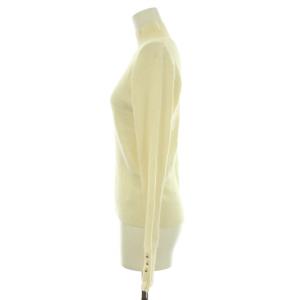 GRACE CONTINENTAL 22AW リブスリットニットトップ カットソー タートルネック 長袖 ウール 36 S 白 ホワイト 0122443257