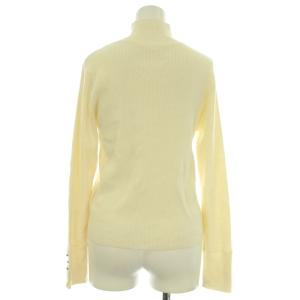 GRACE CONTINENTAL 22AW リブスリットニットトップ カットソー タートルネック 長袖 ウール 36 S 白 ホワイト 0122443257