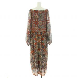 GRACE CONTINENTAL 22AW ワンピース ペイズリー柄 総柄 長袖 ロング 38 M 赤 レッド ベージュ 青 ブルー