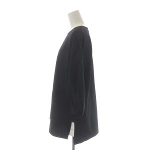 23区 21SS カットソー Uネック タック 七分袖 ボリュームスリーブ 大きいサイズ 44 XXL 黒 ブラック
