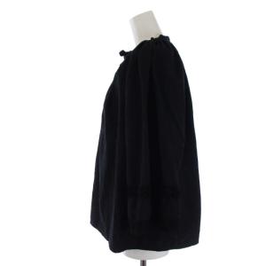 Deuxieme Classe 23SS Lavable ブラウス シャツ スキッパー ギャザー レース 七分袖 M 黒 ブラック