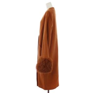 Diagram GRACE CONTINENTAL 17AW FOXカフスビーバーコート ノーカラー ロング フォックスファー 切替 37461132 アウター 36 S オレンジ