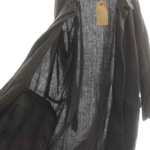 REMI RELIEF The Golden State ステンカラーコート スプリングコート ロング シングル ジップアップ 麻 リネン M チャコール
