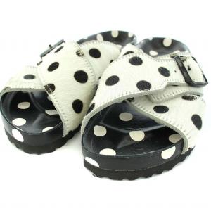 MANOLO BLAHNIK ビルケンシュトック RODRA POLKA DOT サンダル ドット ハラコ 38 24.5cm