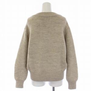 MARGARET HOWELL 22AW ANDEAN HIGHLAND WOOL ニット セーター 長袖 Vネック ウール 2 M ベージュ 578-2263010