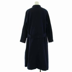 MHL. 20AW シャツ ワンピース フレア ひざ丈 長袖 2 M 紺 ネイビー