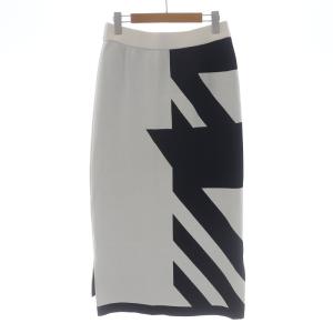 ADORE 21SS ビックハウンドトゥース タイトスカート ミモレ ロング イージー 38 M 白 ホワイト 黒 ブラック 531-1272909
