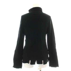 HaaT イッセイミヤケ ニット セーター 長袖 タートルネック ハイネック スリット 2 M 黒 ブラック