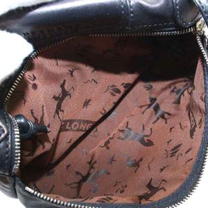 Longchamp ル プリアージュ キュイール Le Pliage Cuir ショルダーバッグ ポシェット レザー 黒 ブラック