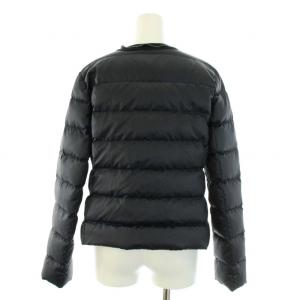 LANVIN en Bleu メタリックラインダウン ダウンジャケット アウター ノーカラー 38 M 紺 ネイビー