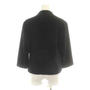 SYBILLA ノーカラージャケット 七分袖 ウール L 黒 ブラック