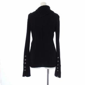 CHANEL タートルネック リブニット セーター 長袖 ココボタン ココマーク カシミヤ混 XS ブラック 