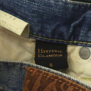 HYSTERIC GLAMOUR デニムパンツ ジーンズ Gパン ショート丈 ダメージ加工 ボタンフライ S 青 ブルー