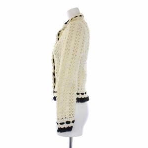CHANEL P25421W03498 05P ココボタン ニットカーディガン 36 オフホワイト