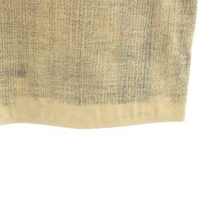 LOEWE タイトスカート ひざ丈 総柄 プリント レザー 38 M ベージュ グレー